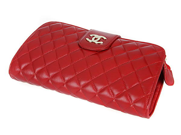 Fake Chanel A20163 Red Lambskin Leather Cluth Bag On Sale